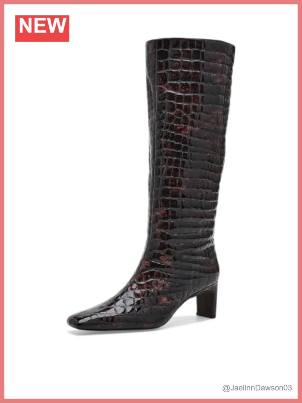 Steve Madden Jendi Leather Mid-Calf Kitten Heel Pointed Toe Boots